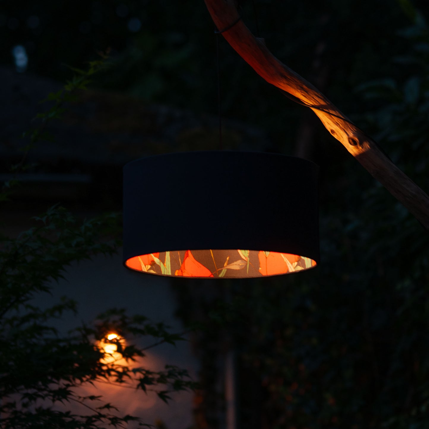 Outdoor Lampenschirm Gartenbeleuchtung Solarleuchte – Dunkelblau, Mohnblumen