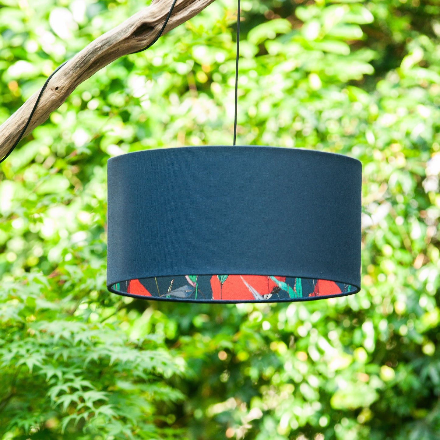 Outdoor Lampenschirm Gartenbeleuchtung Solarleuchte – Dunkelblau, Mohnblumen