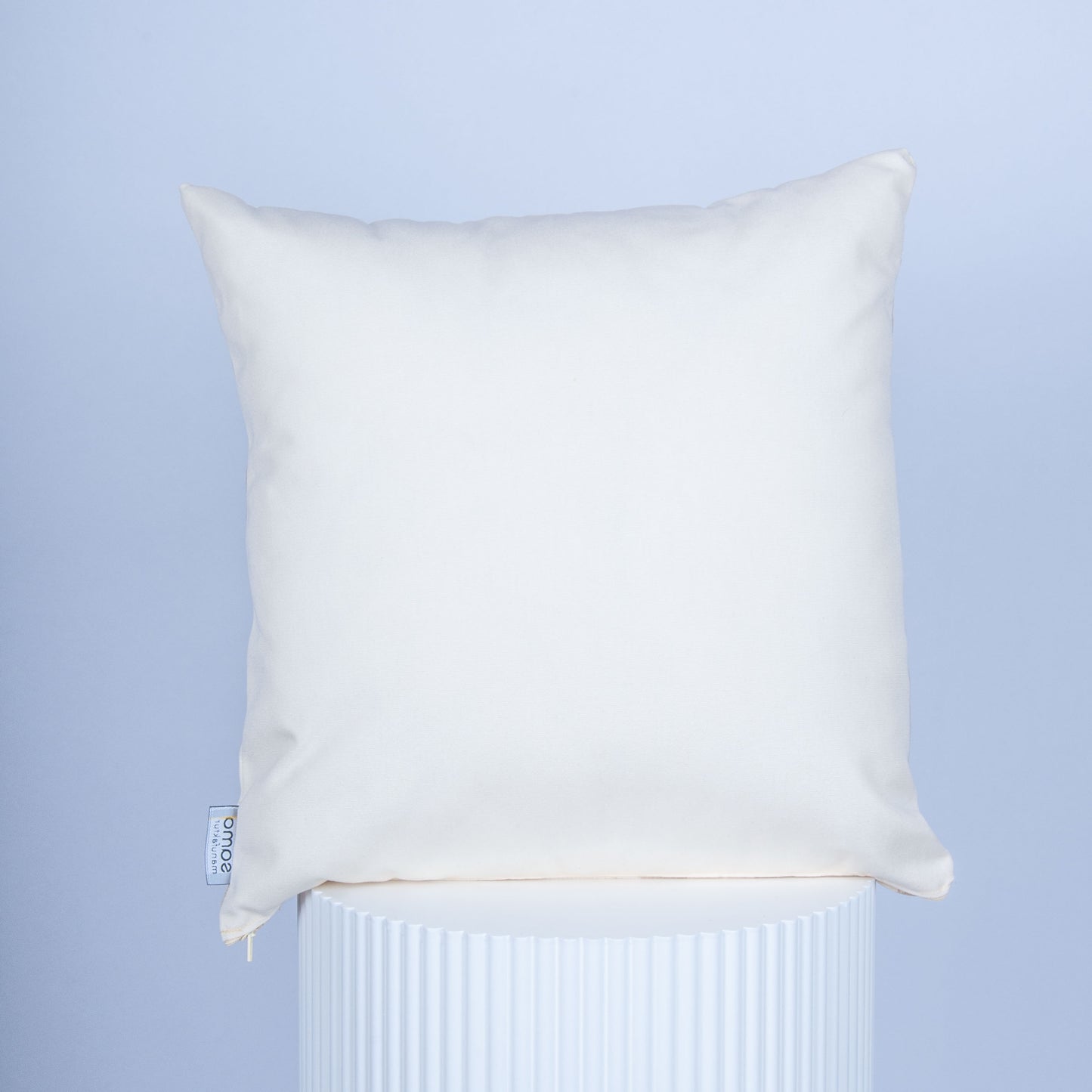 Outdoor Dekokissen 40 x 40 cm Ikat Beige, Rückseite cremeweiß