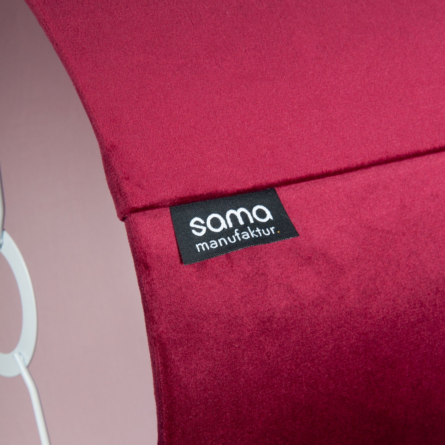 Lampenschirm Samt Bordeaux mit rosa Innenseite