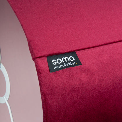 Lampenschirm Samt Bordeaux mit rosa Innenseite