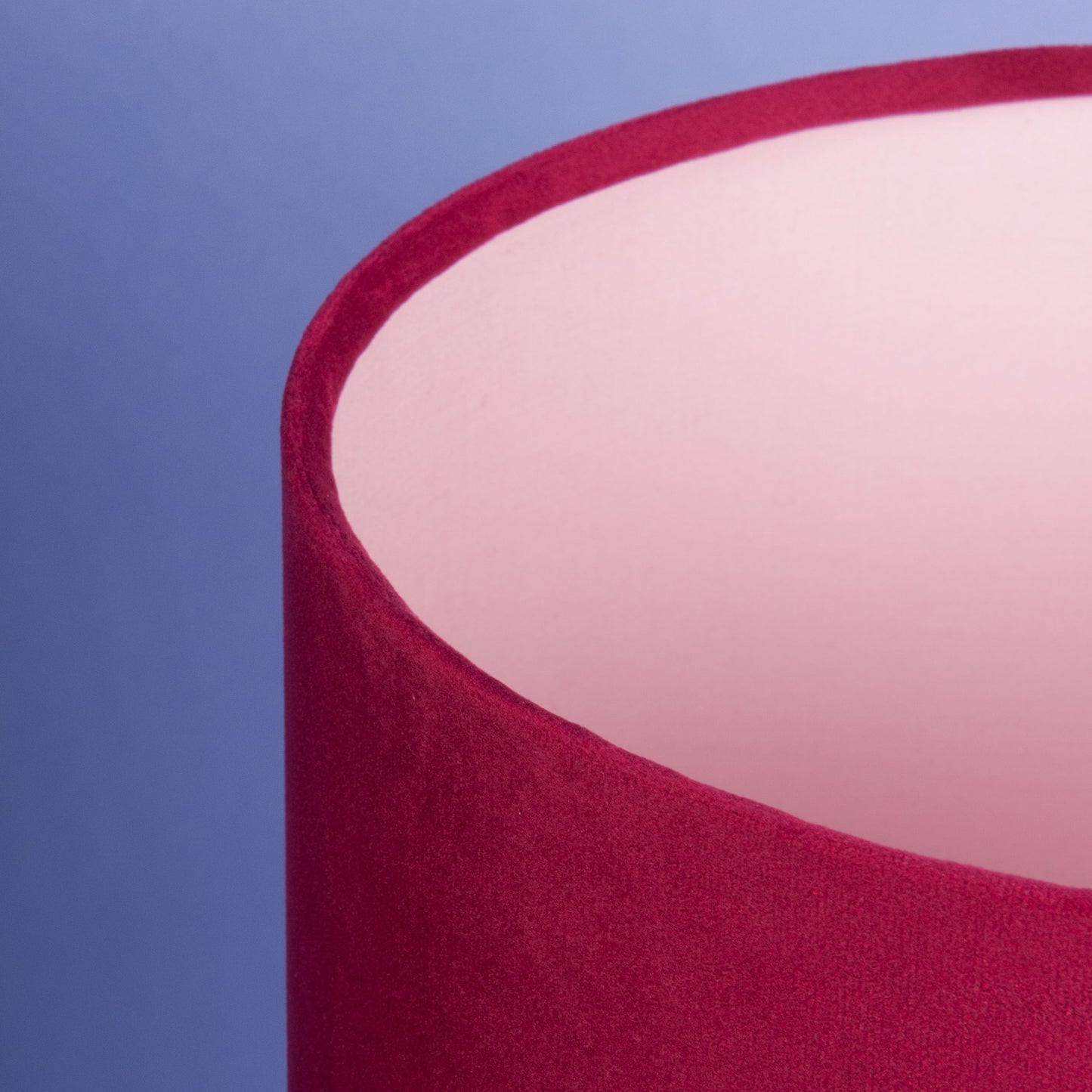 Lampenschirm Samt Bordeaux mit rosa Innenseite
