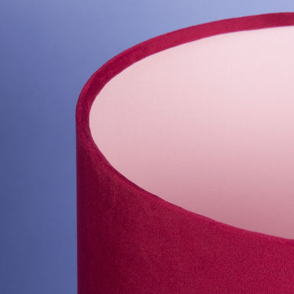 Lampenschirm Samt Bordeaux mit rosa Innenseite