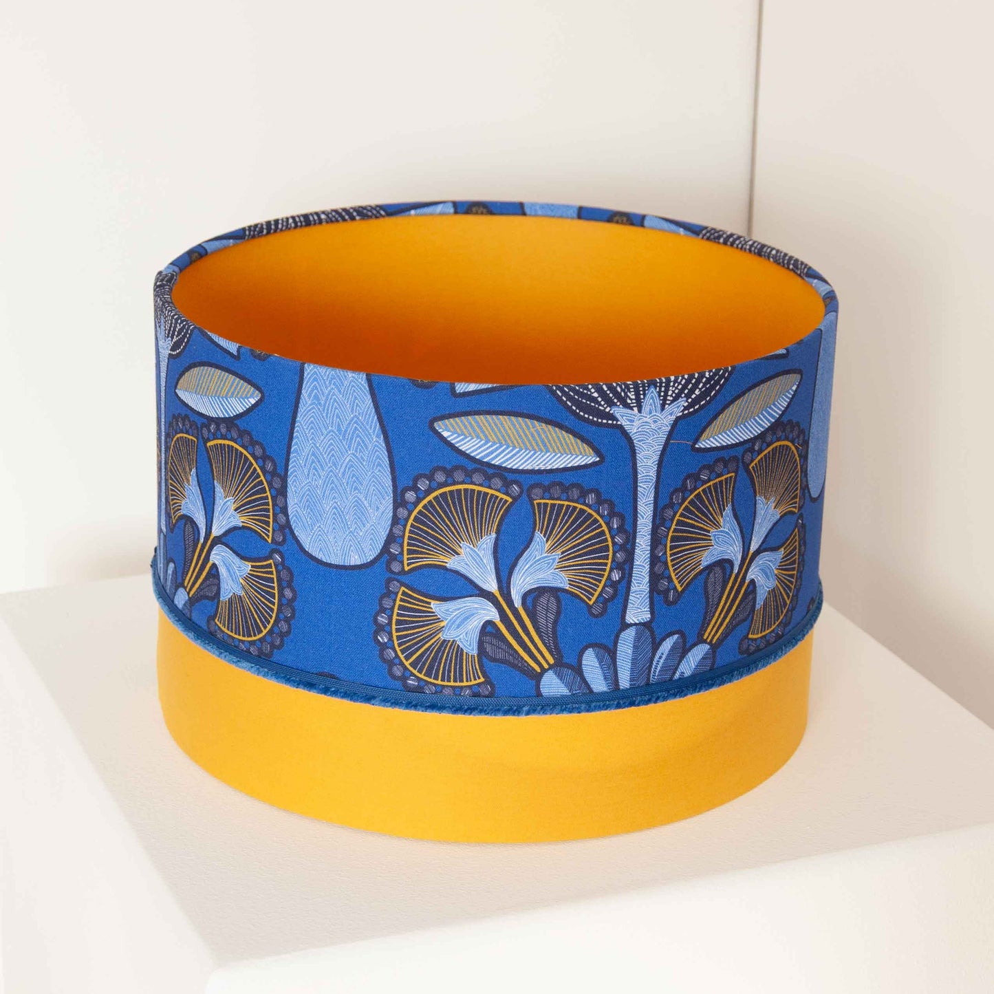 Lampenschirm Afrohemian – Afrikanisches Muster Blau Gelb