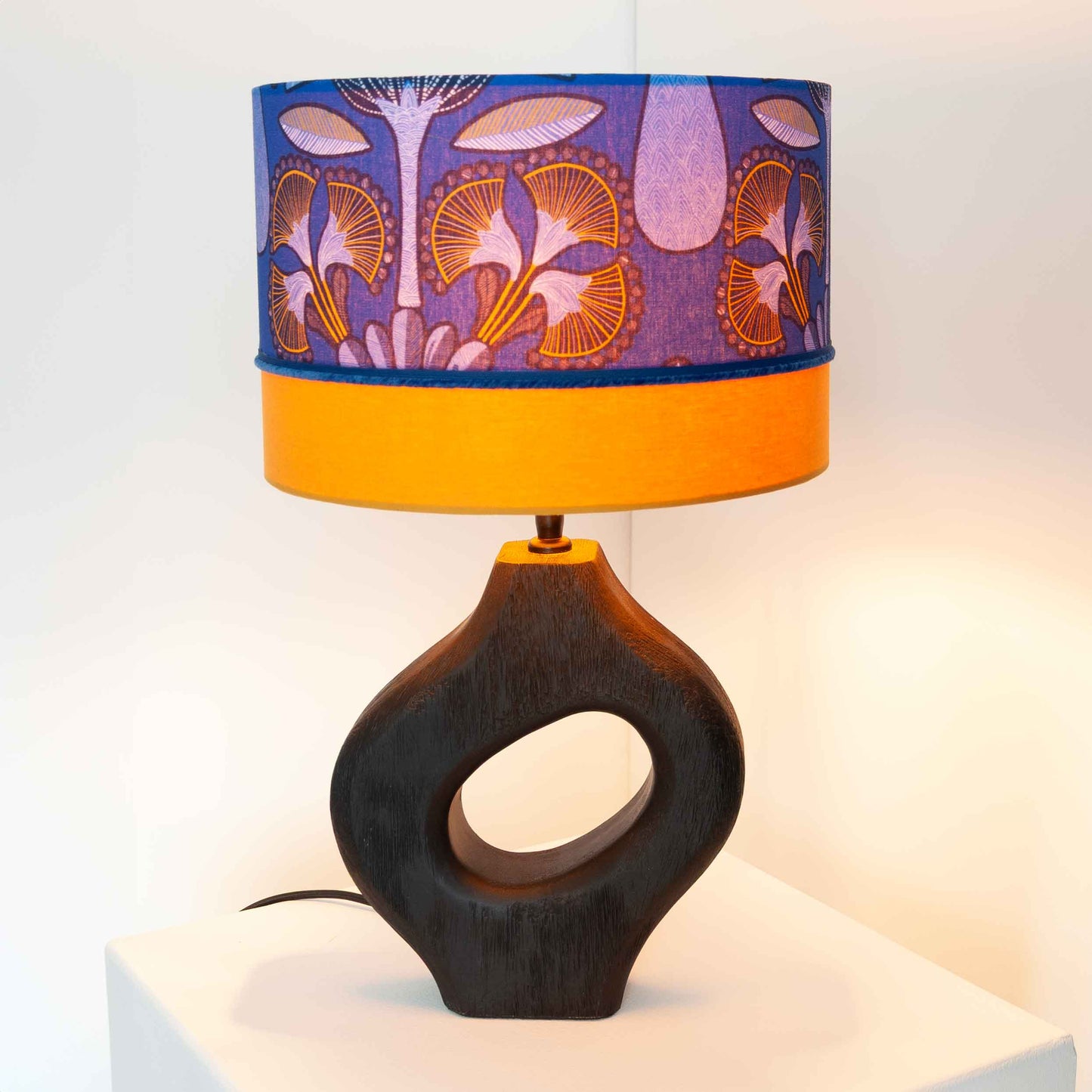Lampenschirm Afrohemian – Afrikanisches Muster Blau Gelb
