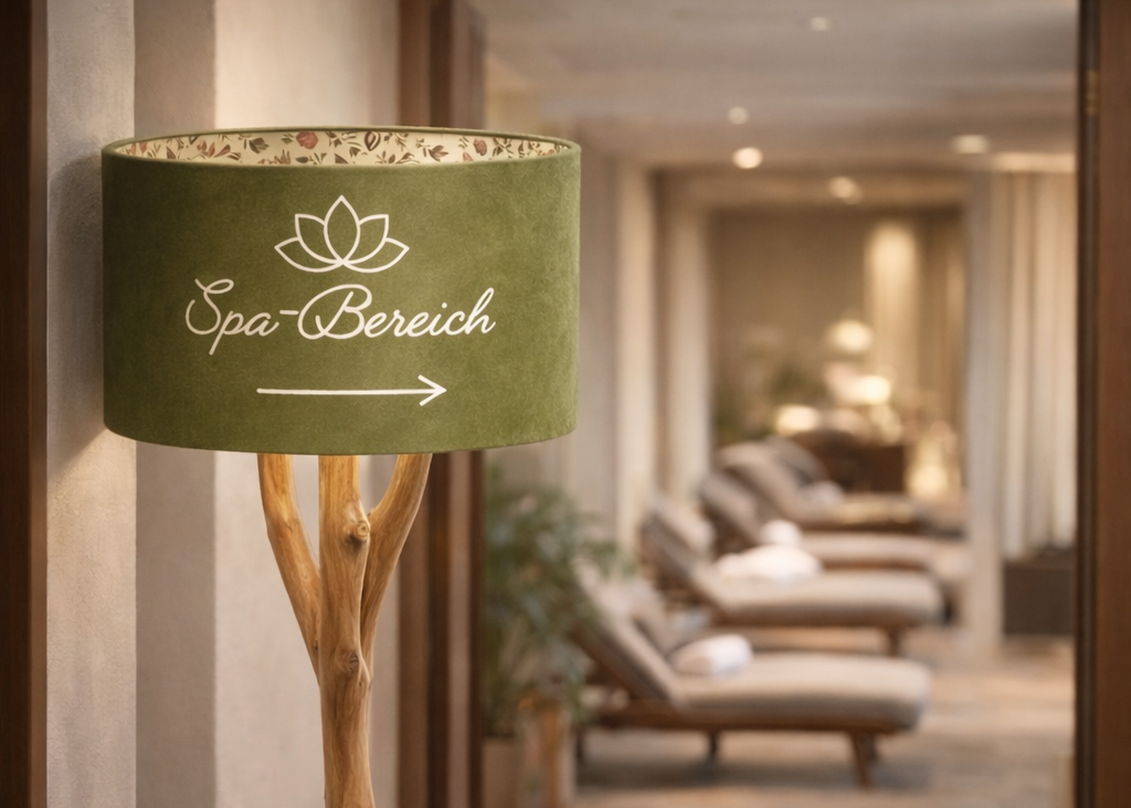 Lampenschirm als Wegweiser z.B. im Hotel oder Restaurant