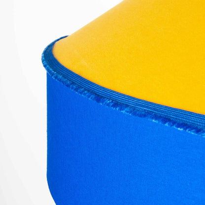 Lampenschirm-Stoff-Blau-Gelb-Afrohemian – Großer Trichterlampenschirm