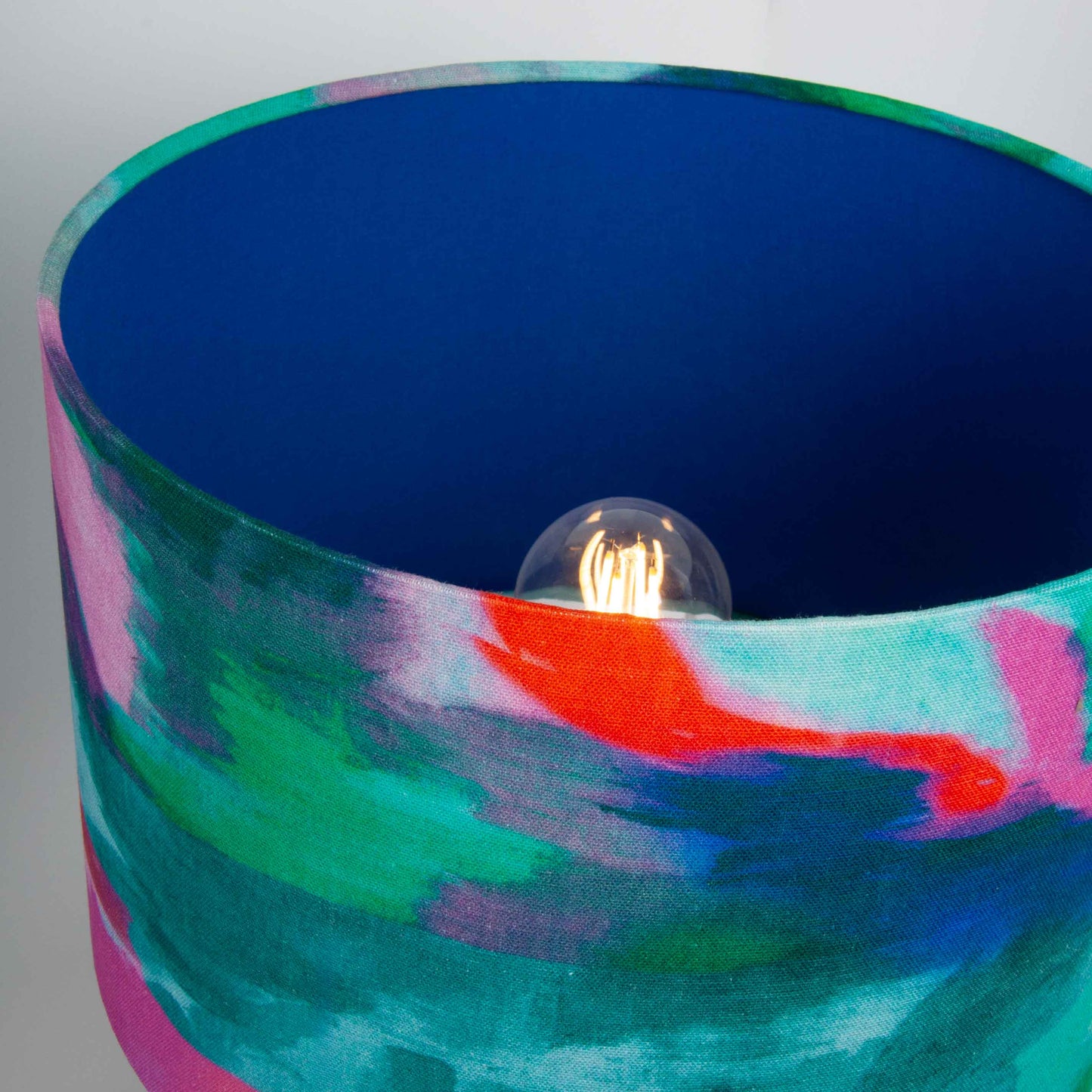 Lampenschirm Aquarell Blau Türkies – Innenseite Kobaltblau