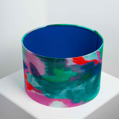 Lampenschirm Aquarell Blau Türkies – Innenseite Kobaltblau