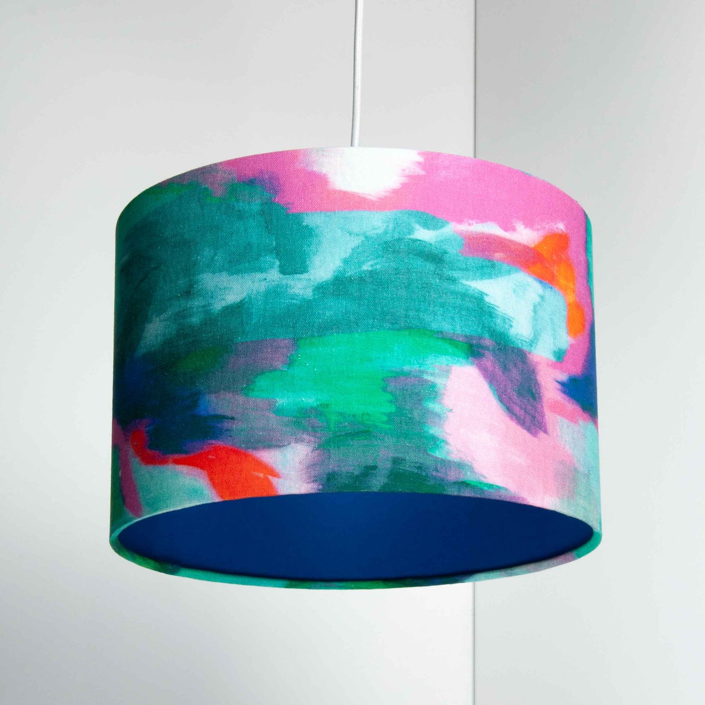 Lampenschirm Aquarell Blau Türkies – Innenseite Kobaltblau