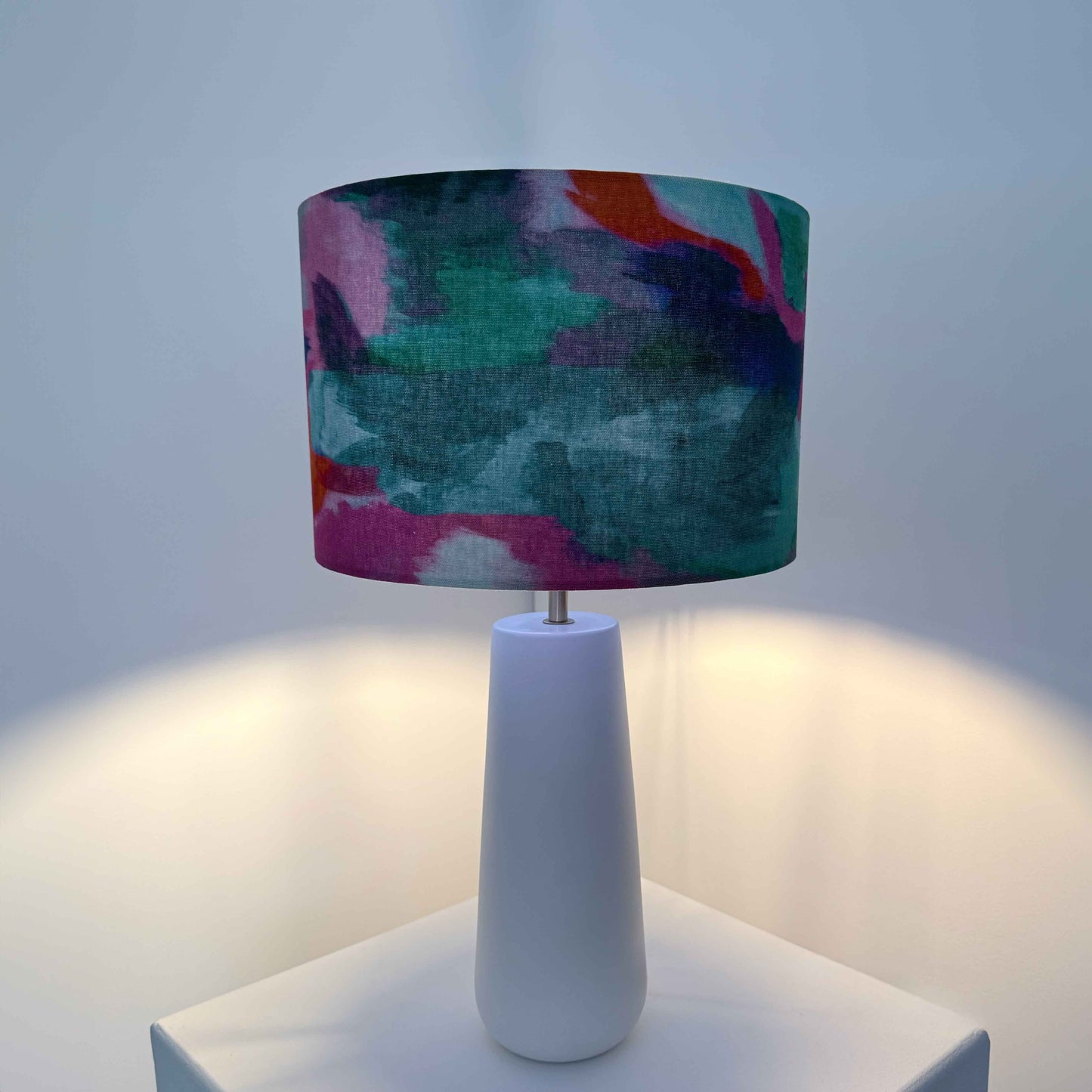 Lampenschirm Aquarell Blau Türkies – Innenseite Kobaltblau