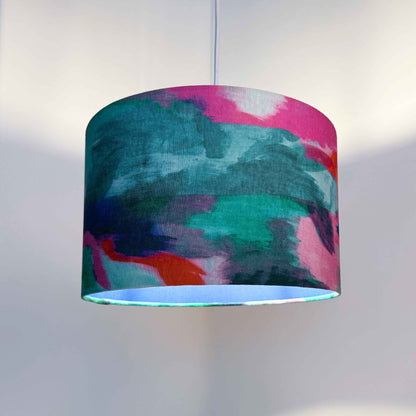 Lampenschirm Aquarell Blau Türkies – Innenseite Kobaltblau