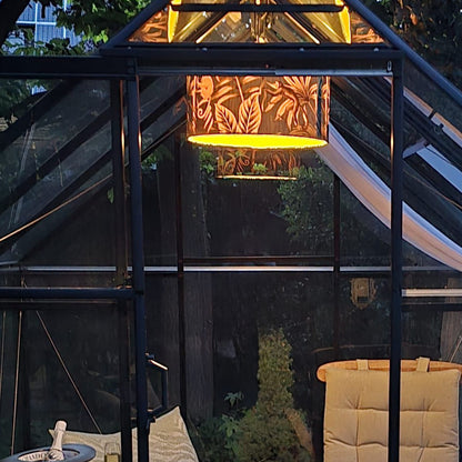 Outdoor Lampenschirm Gartenbeleuchtung Solarleuchte – Affenmotiv, Innenstoff gelb