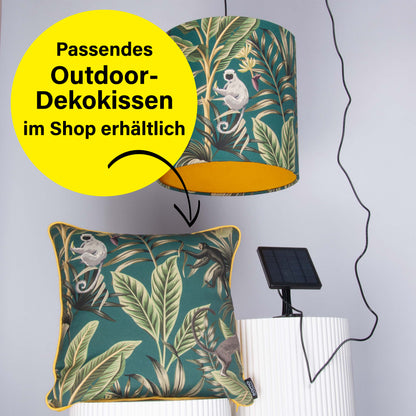 Outdoor Lampenschirm Gartenbeleuchtung Solarleuchte – Affenmotiv, Innenstoff gelb