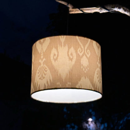 Outdoor Lampenschirm Gartenbeleuchtung Solarleuchte – Ikat Beige, Rückseite cremeweiß