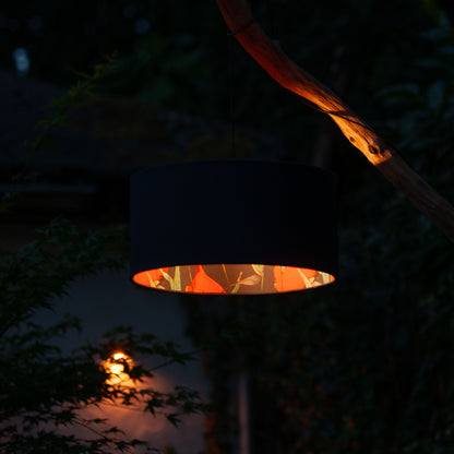 Outdoor Lampenschirm Gartenbeleuchtung Solarleuchte – Dunkelblau, Mohnblumen