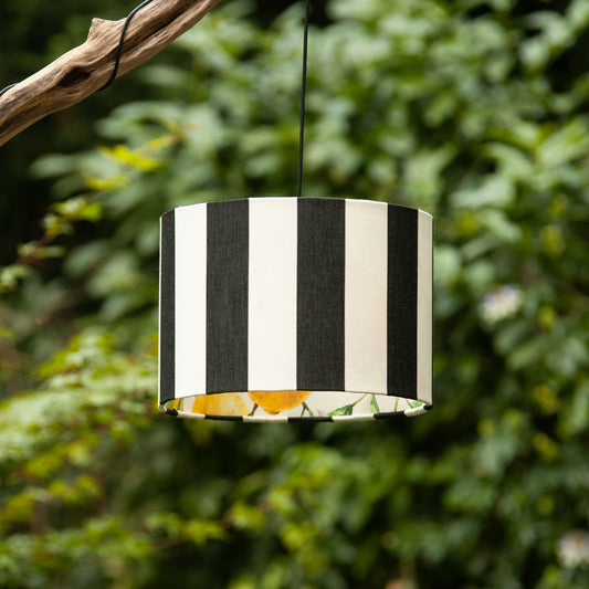 Outdoor Lampenschirm Gartenbeleuchtung Solarleuchte – schwarzweiß gestreift, Zitronen