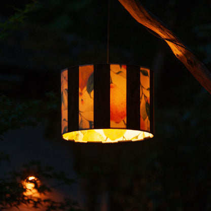 Outdoor Lampenschirm Gartenbeleuchtung Solarleuchte – schwarzweiß gestreift, Zitronen