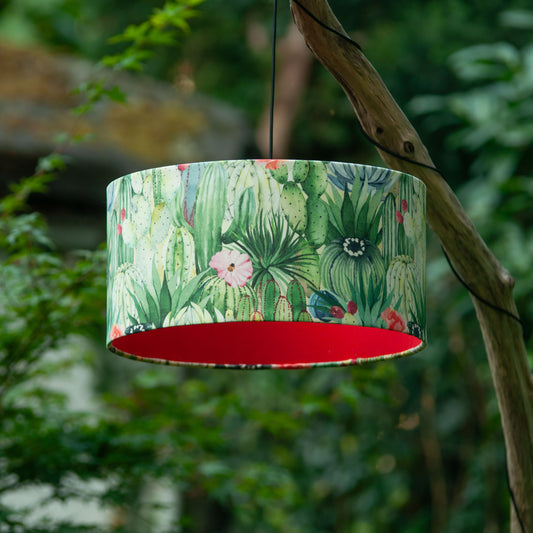 Outdoor Lampenschirm Gartenbeleuchtung Solarleuchte – Kaktur, Innenstoff rot