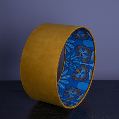 Lampenschirm Samt Karamell – Afrikanisches Blätter-Muster – Stofflampenschirm für Hänge- & Stehlampen