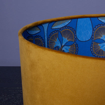 Lampenschirm Samt Karamell – Afrikanisches Blätter-Muster – Stofflampenschirm für Hänge- & Stehlampen