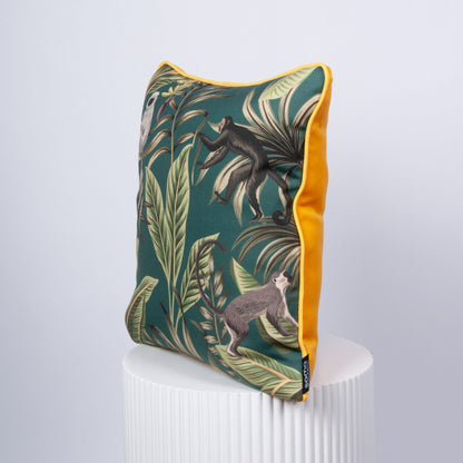 Outdoor Dekokissen 40 x 40 cm Affen, Rückseite gelb