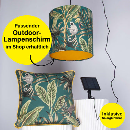 Outdoor Dekokissen 40 x 40 cm Affen, Rückseite gelb