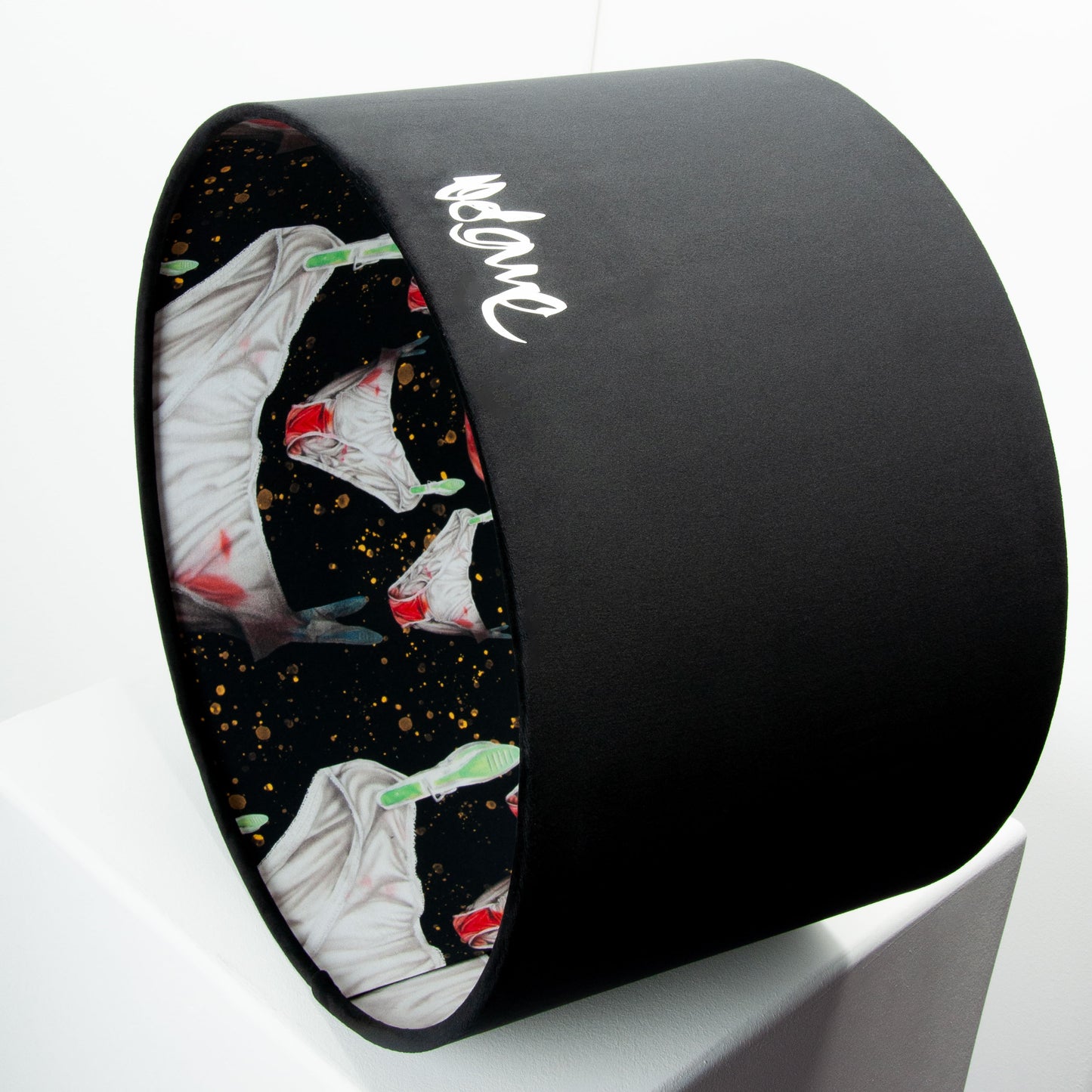 Lampenschirm Samt Schwarz – Volane Art Edition