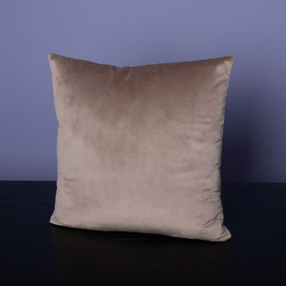 Dekokissen 40 x 40 cm Stoff Baumwolle Floral Beige weiße Blumen Rückseite Samt Beige