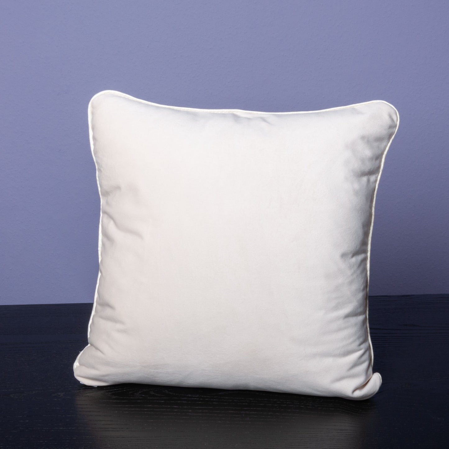 Dekokissen 40 x 40 cm Baumwollstoff mit Korallenmotiv, Rückseite Samtstoff Cremeweiss