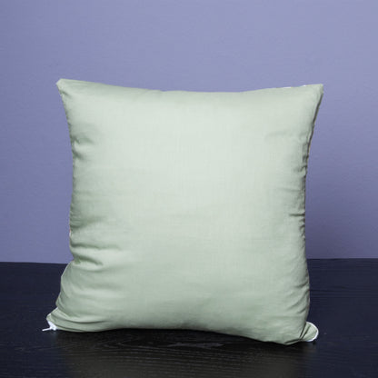 Dekokissen 40 x 40 cm Stoff Samt Blaumeisen Blumen Rückseite Baumwollstoff Mint Grün