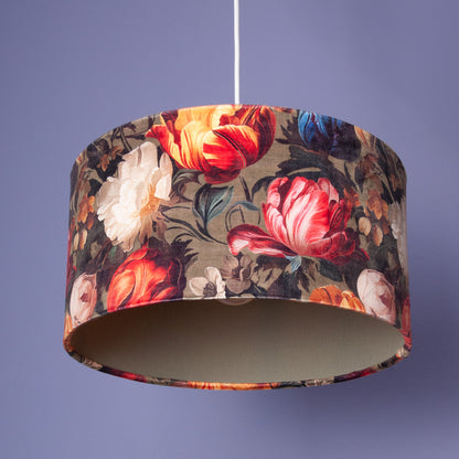 Lampenschirm Blumenmuster – Opulenter Stofflampenschirm – Barock & Vintage-Flair für dein Zuhause