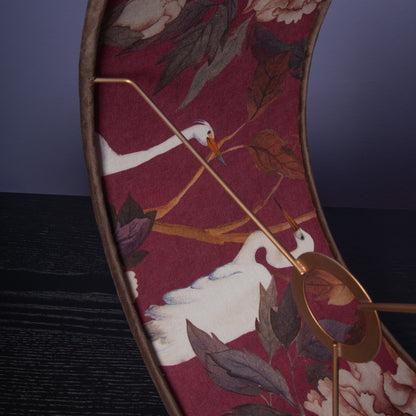 Lampenschirm Braun mit Storch-Muster – Warme Naturtöne für gemütliches Ambiente – Handgefertigter Stofflampenschirm