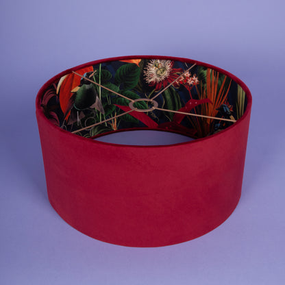 Lampenschirm Samt Bordeaux – Tropisches Muster Innen – Stofflampenschirm für Hänge- & Stehlampen